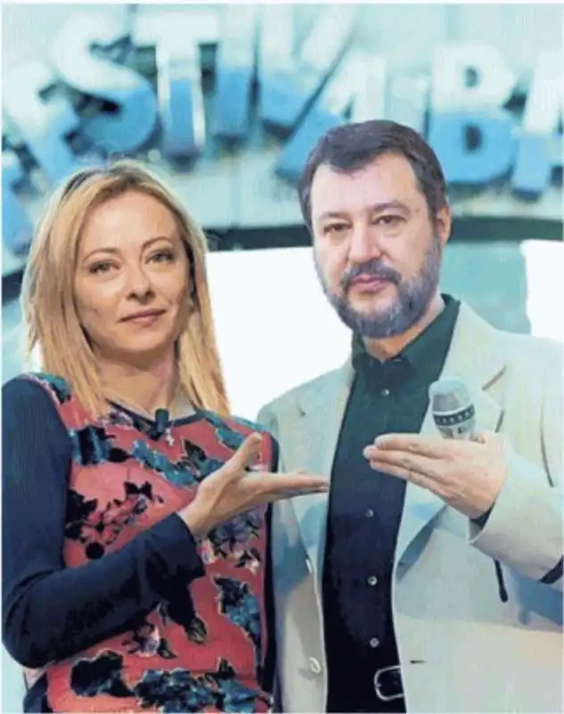 GIORGIA MELONI MATTEO SALVINI - MEME FESTIVALBAR 