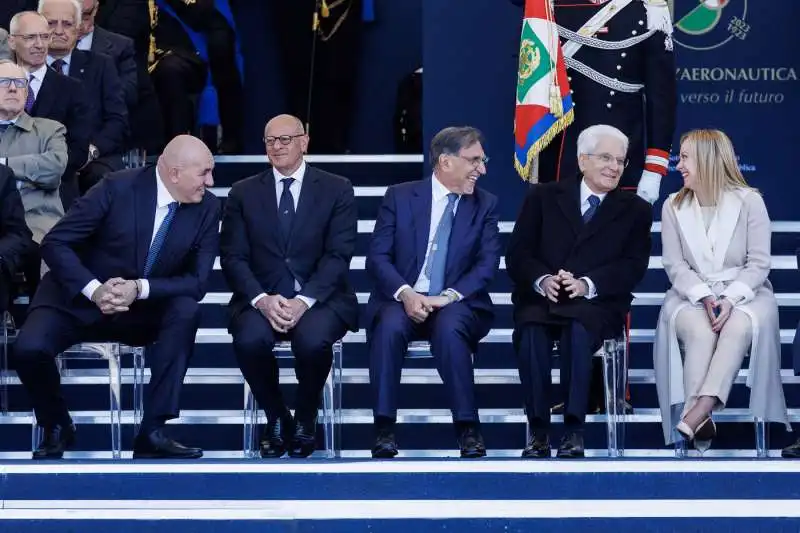 guido crosetto   fabio rampelli   ignazio la russa   sergio mattarella   giorgia meloni 