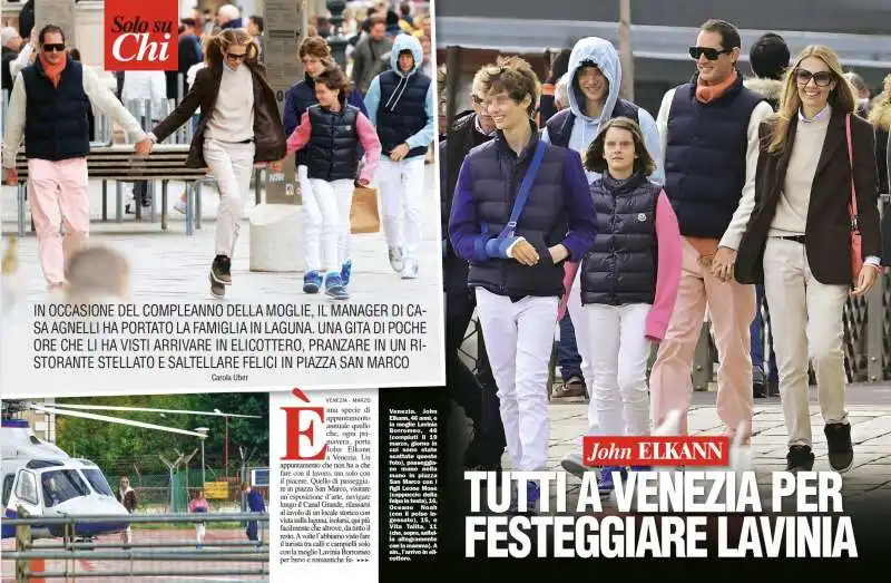 john elkann con la moglie lavinia borromeo e i figli a venezia   foto chi   8