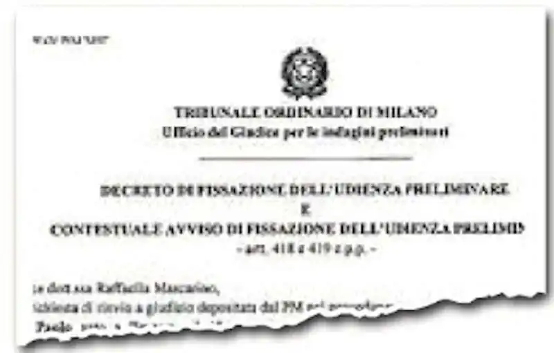 LE CARTE DEL PROCESSO SUL RAMPOLLO CACCIATORE DI ESCORT 