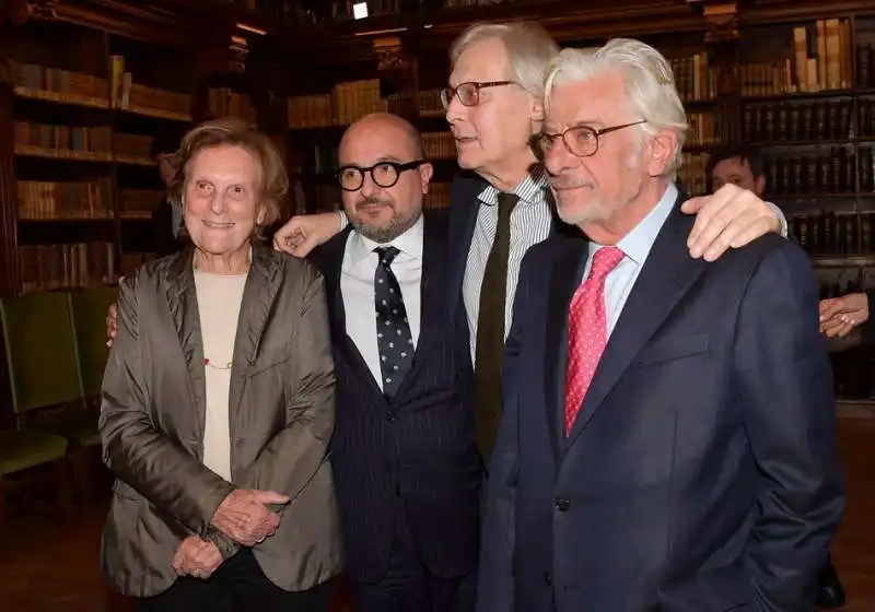 liliana cavani  gennaro sangiuliano  vittorio sgarbi  giancarlo giannini  foto di bacco