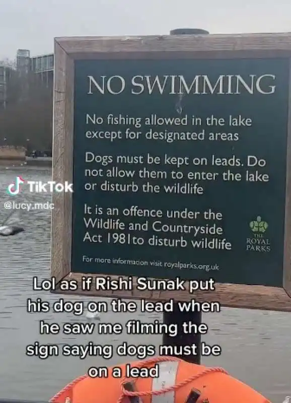 rishi sunak lascia il cane libero a hyde park 3