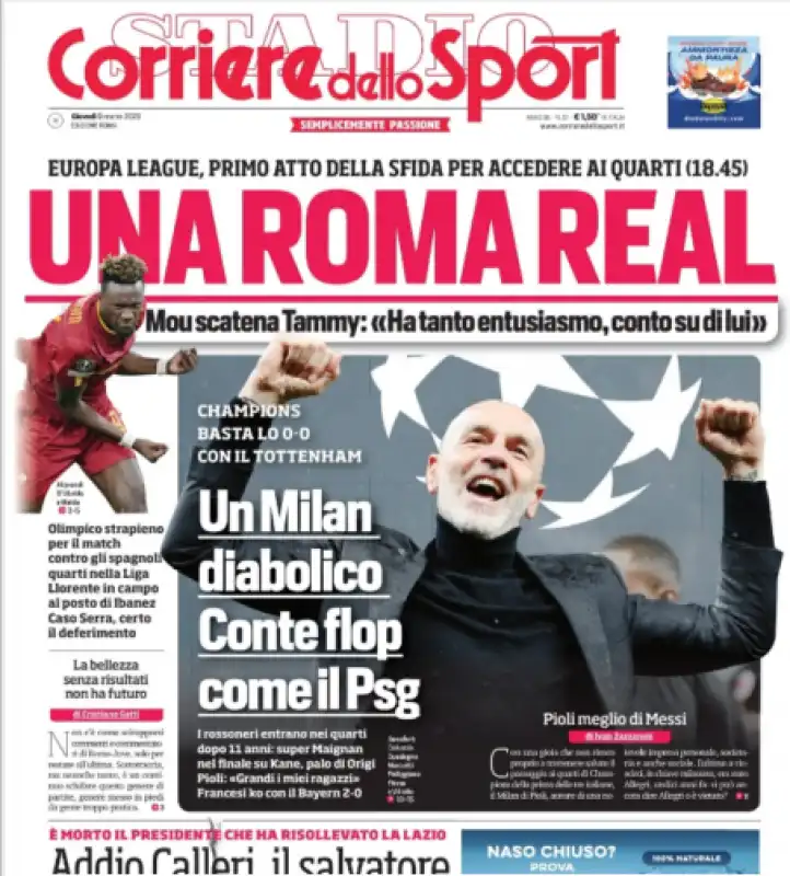 titolo prima pagina corsport 9 marzo