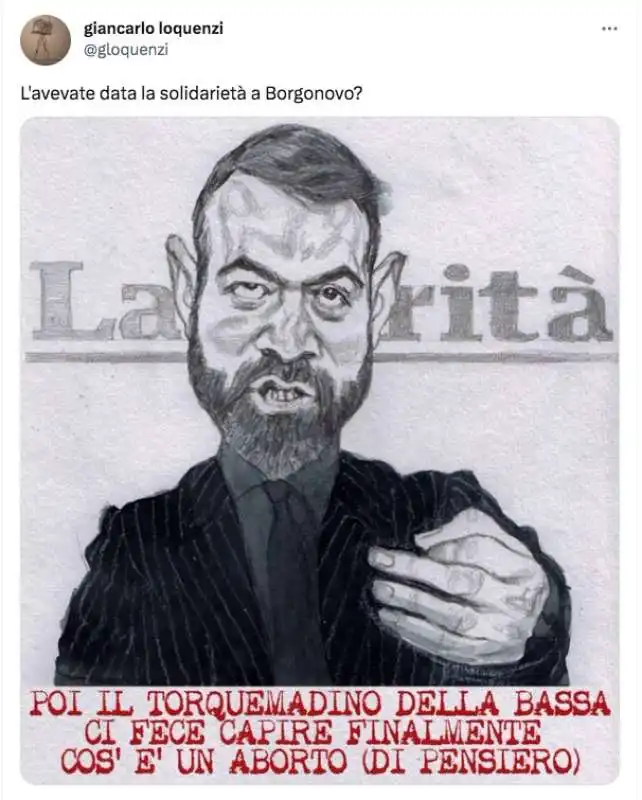 tweet di giancarlo loquenzi sul caso della vignetta di mannelli sulla mannocchi