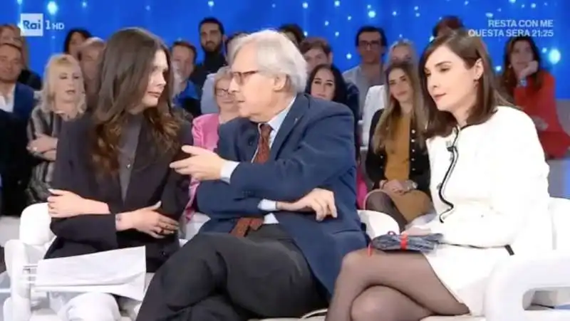 vittorio sgarbi con le figlie a domenica in    3