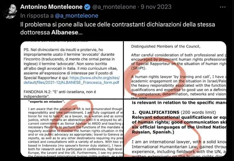 antonino monteleone vs francesca albanese 