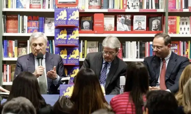 ANTONIO TAJANI E PAOLO GENTILONI ALLA PRESENTAZIONE DEL LIBRO DI CLAUDIO TITO 