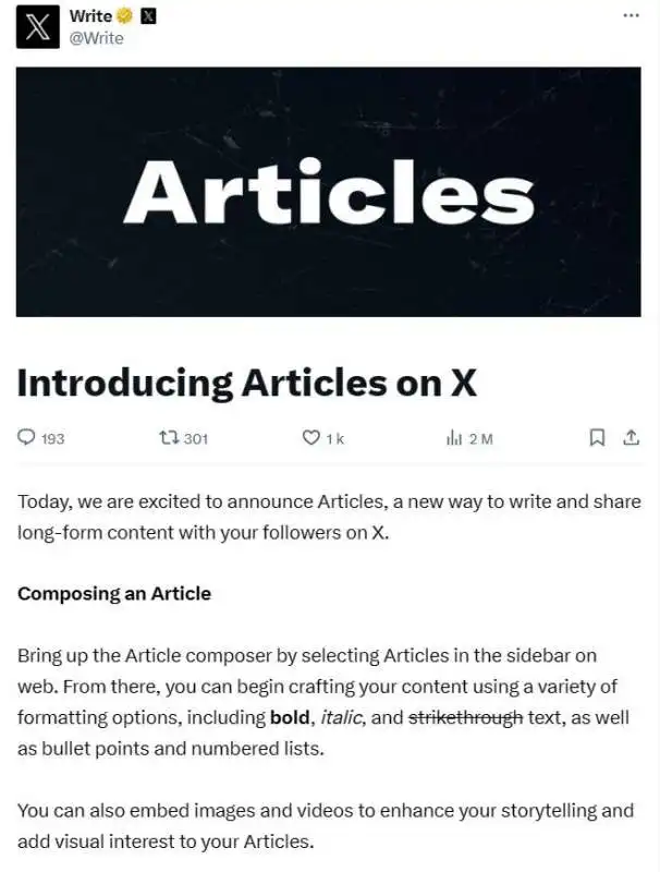 ARTICLES SU X