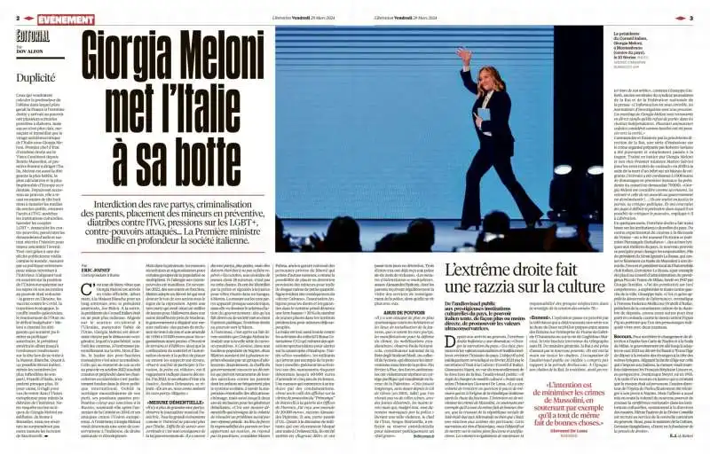 articolo di liberation su giorgia meloni 