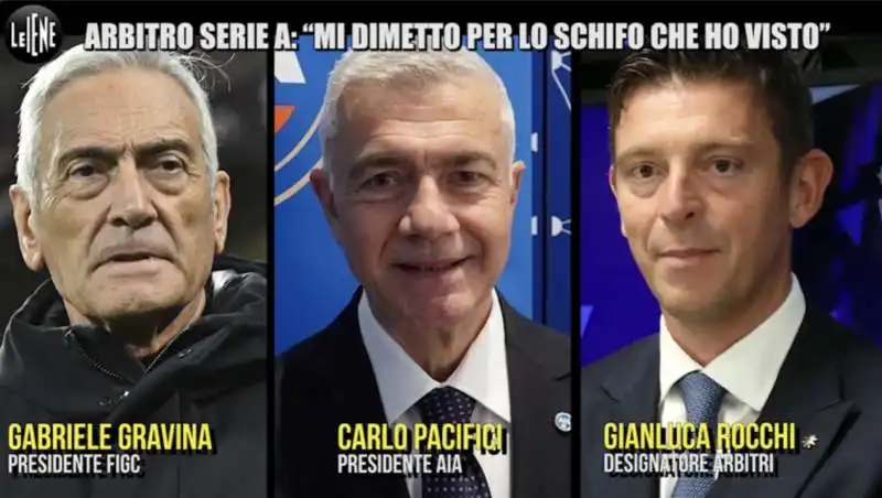 gravina   pacifici   rocchi   inchiesta delle iene sugli arbitri 