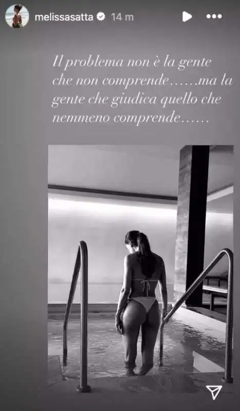 LA STORIA INSTAGRAM DI MELISSA SATTA 