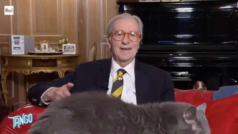 vittorio feltri con il suo gatto 