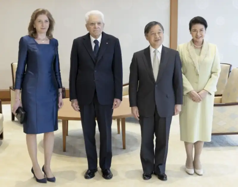 laura sergio mattarella con imperatore naruhito imperatrice masako