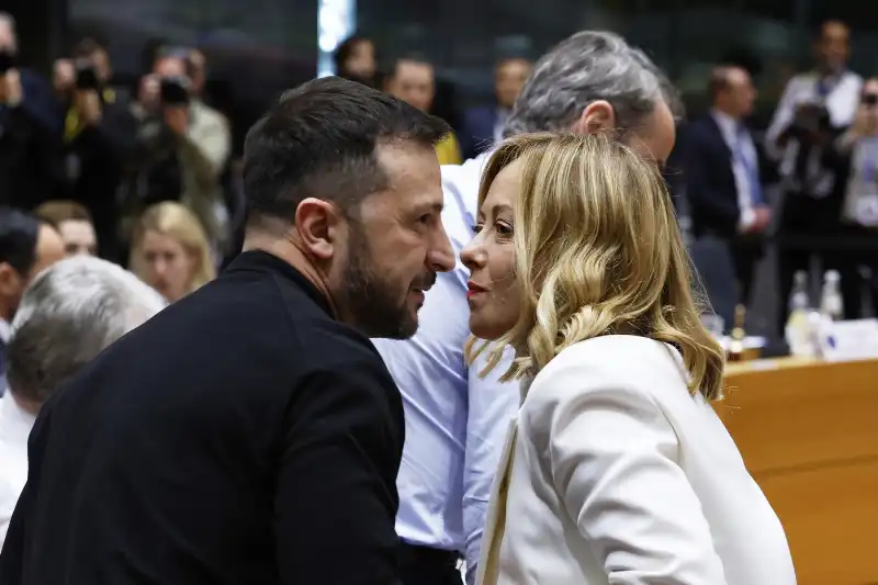 VOLODYMYR ZELENSKY - GIORGIA MELONI - CONSIGLIO EUROPEO - FOTO LAPRESSE