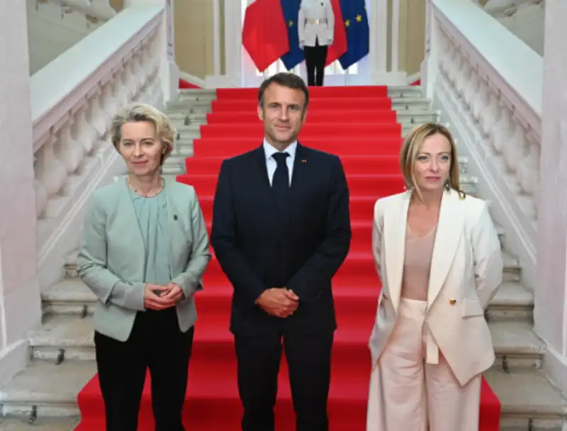 von der leyen macron meloni