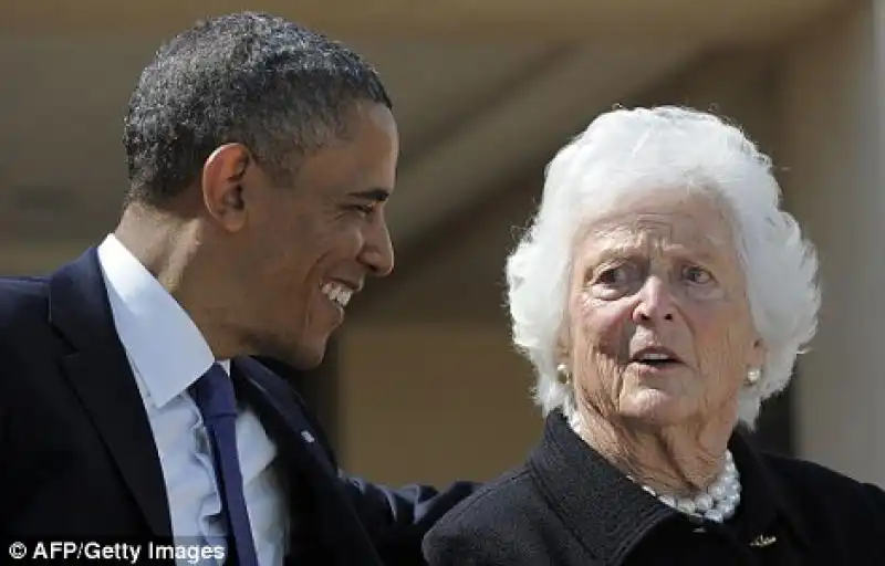 BARACK OBAMA E BARBARA BUSH ALL'INAUGURAZIONE DELLA GEORGE W BUSH LIBRARY - 1