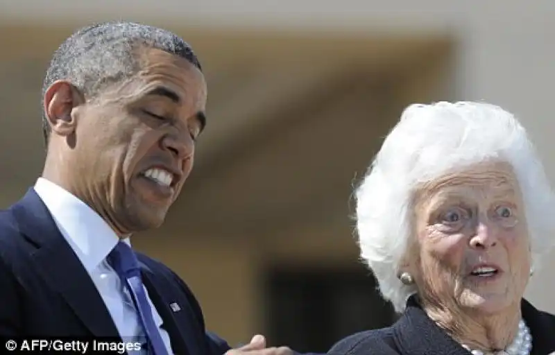 BARACK OBAMA E BARBARA BUSH ALL'INAUGURAZIONE DELLA GEORGE W BUSH LIBRARY - 2