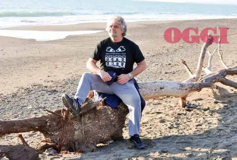 BEPPE GRILLO IN SPIAGGIA A MARINA DI BIBBONA 