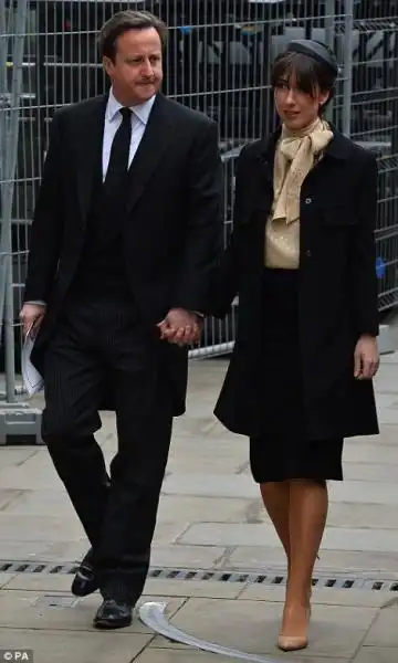 DAVID CAMERON E LA MOGLIE SAMANTHA ARRIVANO AL FUNERALE DI MARGARET THATCHER 