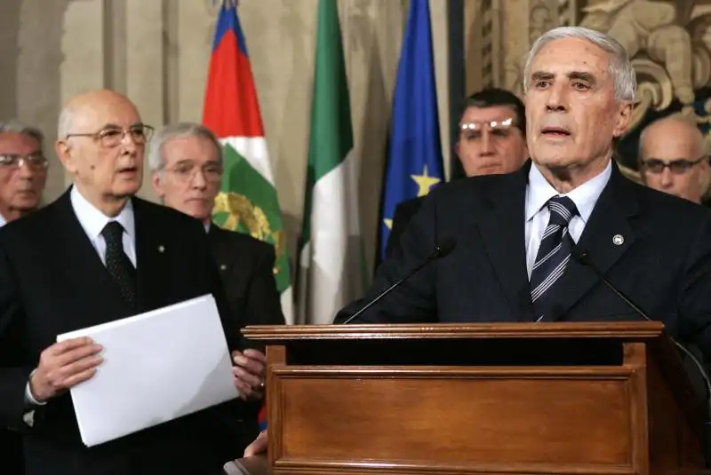 GIORGIO NAPOLITANO E FRANCO MARINI FOTO LA PRESSE 