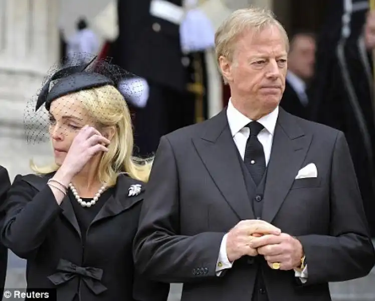 MARK THATCHER E LA MOGLIE AL FUNERALE DI MARGARET THATCHER 