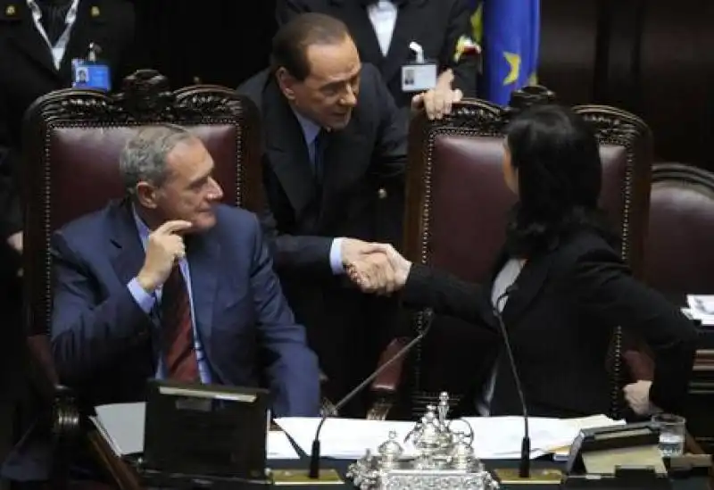 PIETRO GRASSO SILVIO BERLUSCONI LAURA BOLDRINI 