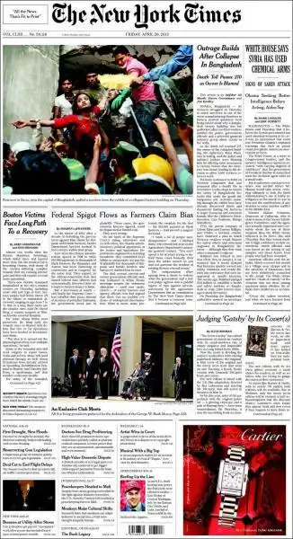 THE NEW YORK TIMES 26 APRILE 2013