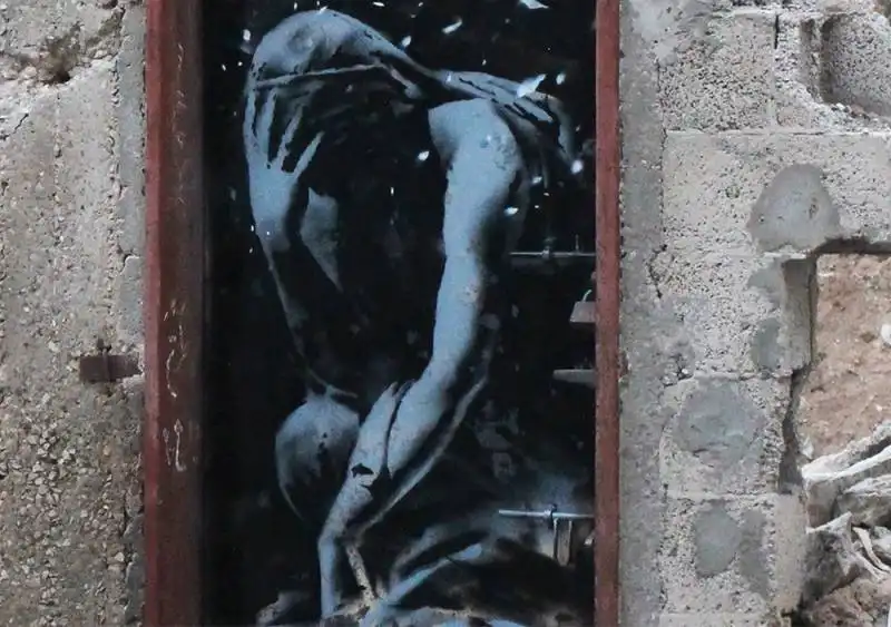 banksy gaza pensatore di rodin