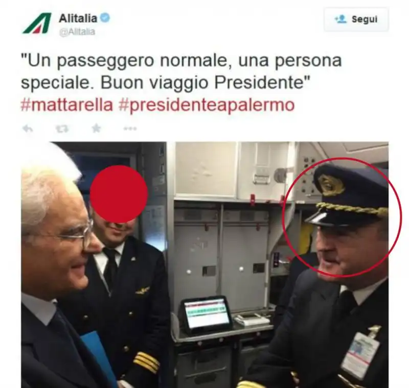 MATTARELLA  CON MAURIZIO FOGLIETTI SUL VOLO ALITALIA