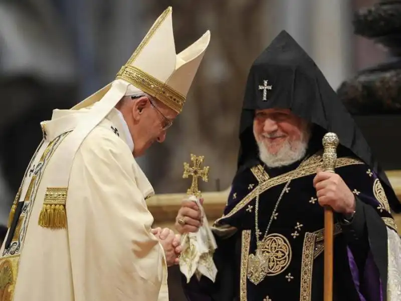 Papa Francesco e il patriarca supremo dei cattolici armeni, Karekin II 