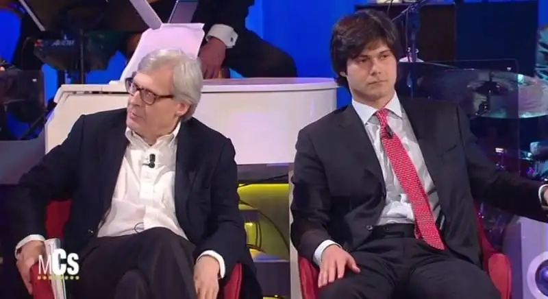 sgarbi con il figlio carlo brenner  