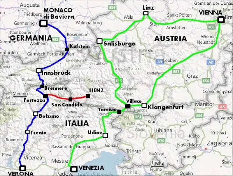 verona brennero e linee per austria 