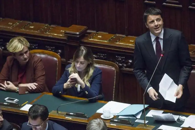 FEDERICA GUIDI MARIA ELENA BOSCHI MATTEO RENZI