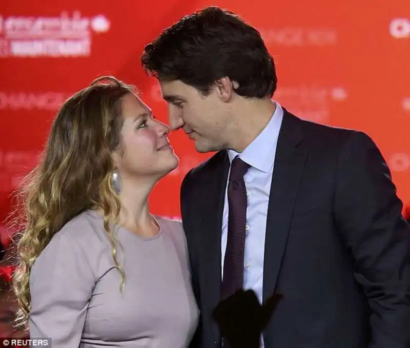 justin trudeau con la moglie sophie