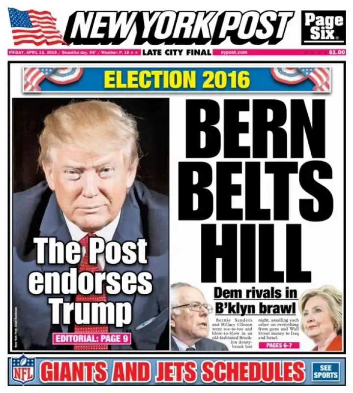 new york post endorsement per trump  