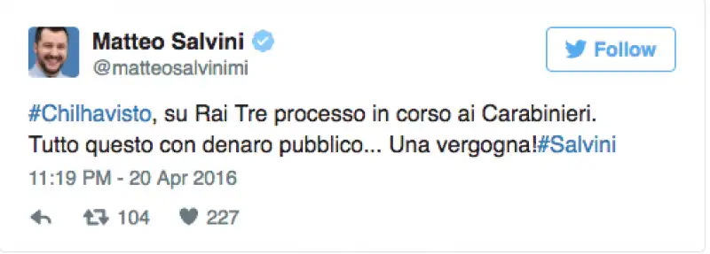 SALVINI TWEET