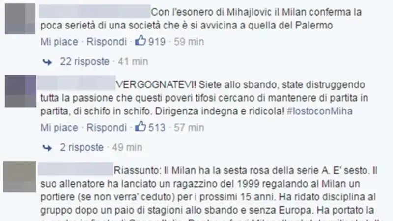 TIFOSI DEL MILAN CONTRO BERLUSCONI E GALLIANI