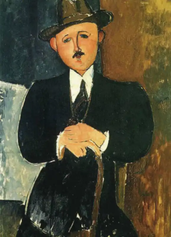 UOMO SEDUTO CON BASTONE DI MODIGLIANI