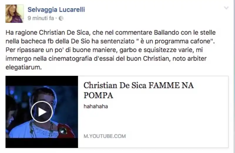 SELVAGGIA LUCARELLI POST