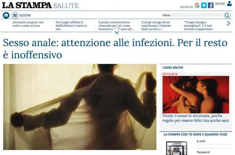 SESSO ANALE SUL SITO DE LA STAMPA