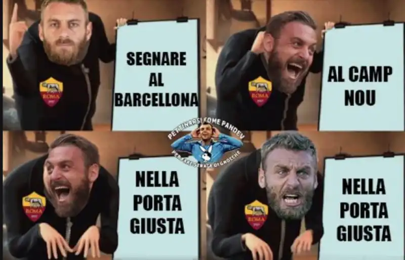 barcellona roma meme