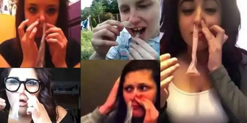 CONDOM SNORTIN - INFILARE UN PRESERVATIVO NEL NASO