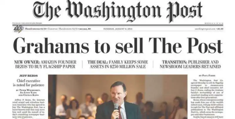 il washington post venduto dai graham a jeff bezos