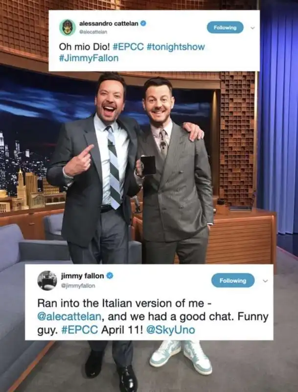 ALESSANDRO CATTELAN CON JIMMY FALLON