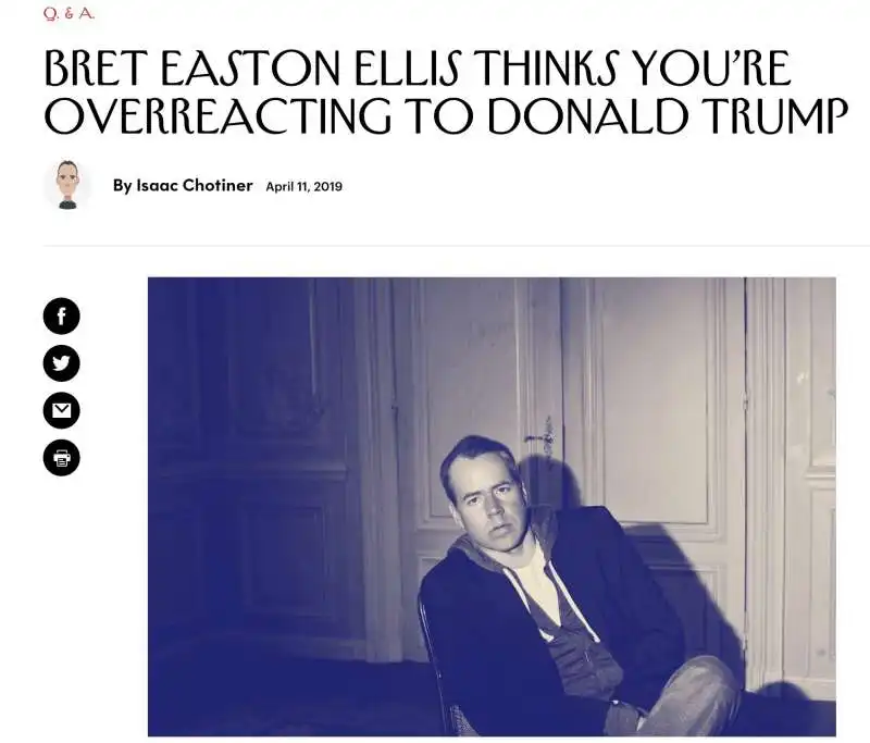 BRET EASTON ELLIS INTERVISTATO DAL NEW YORKER