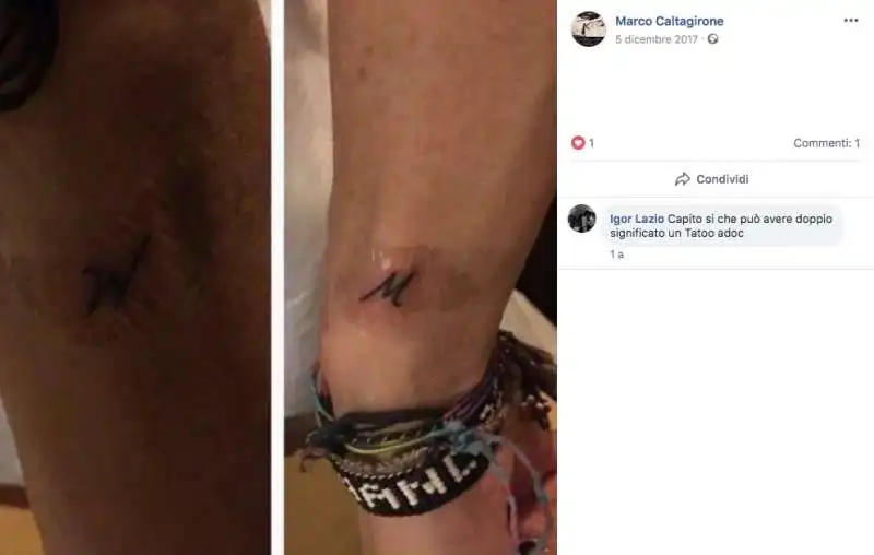 doppio tatuaggio m e w di marco caltagirone