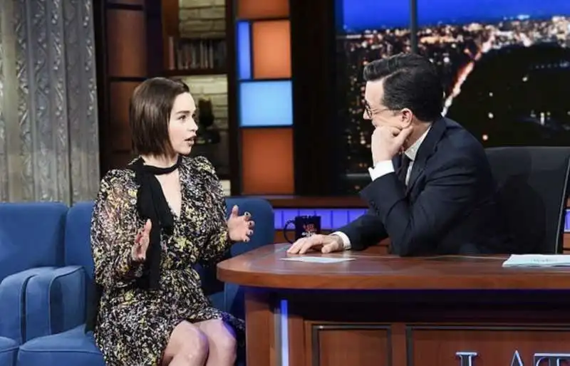 emilia clarke da stephen colbert