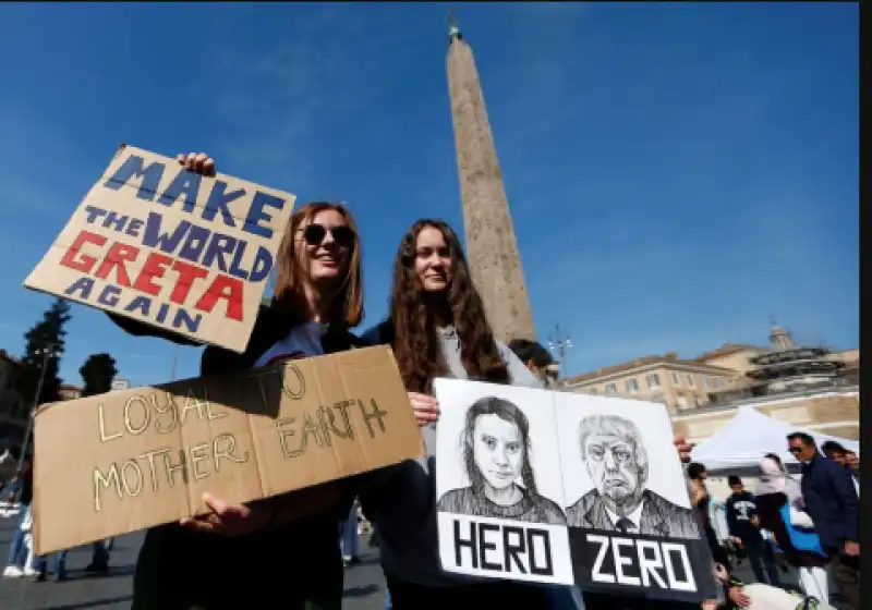 greta piazza del popolo movimento dei ragazzi per l'ambiente