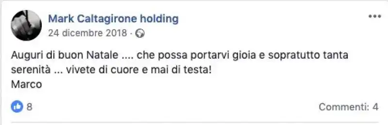 la pagina facebook della mark caltagirone holding   