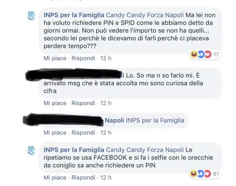 le risposte del social media manager di inps per la famiglia 8